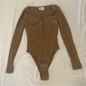 Princess Polly Long Sleeve Tan Bodysuit